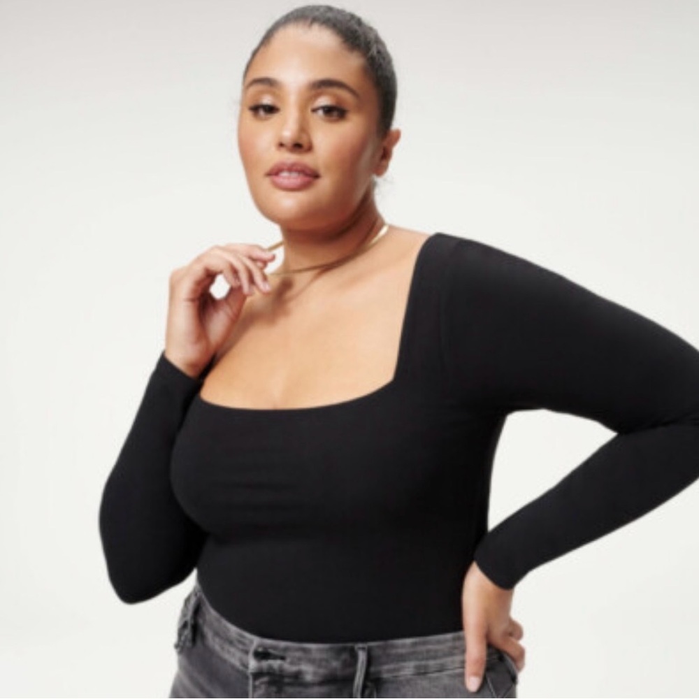 Good American Square Neck Long Sleeve Top